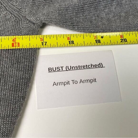 Calvin Klein Gray Long Bell Sleeve Career Wear Knee Length Sweater Dress Size L - Picture 6 of 14